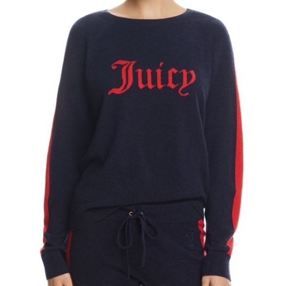 black label juicy couture Sweaters - Juicy Couture Black Label Italian Cashmere Striped Sleeve  JUICY Sweater S